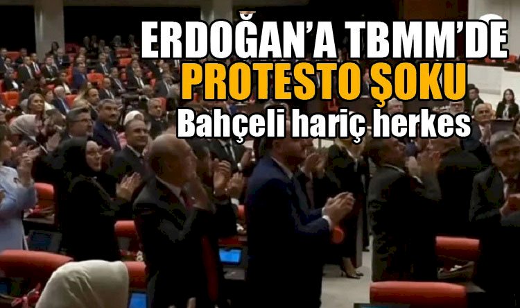 Cumhurbaşkanı Erdoğan'a Meclis'te şok protesto