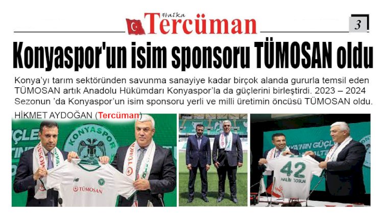 TÜMOSAN Konyaspor'a isim ve forma sponsoru oldu